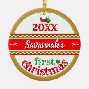 De eerste kerstmis van je baby keramisch ornament
