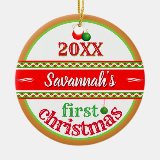 De eerste kerstmis van je baby keramisch ornament (Voorkant)