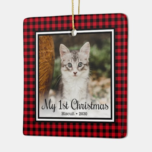 De eerste Kerstmis van Kitten Keramisch Ornament (Links)