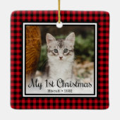 De eerste Kerstmis van Kitten Keramisch Ornament (Achterkant)