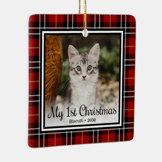 De eerste Kerstmis van Kitten Keramisch Ornament (Rechts)