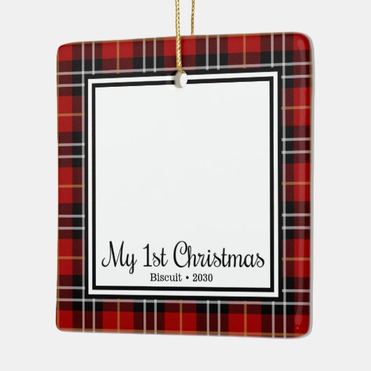 De eerste Kerstmis van Kitten Keramisch Ornament (Links)