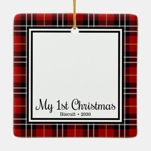 De eerste Kerstmis van Kitten Keramisch Ornament (Achterkant)