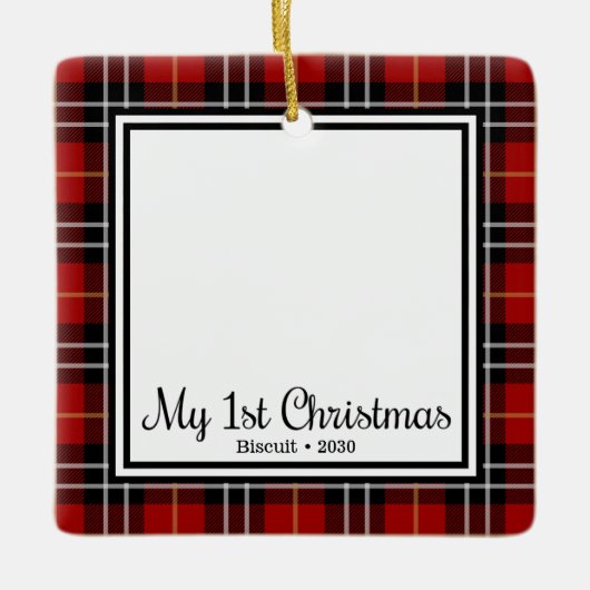 De eerste Kerstmis van Kitten Keramisch Ornament (Voorkant)