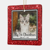 De eerste Kerstmis van Kitten Keramisch Ornament (Links)