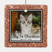 De eerste Kerstmis van Kitten Keramisch Ornament (Achterkant)