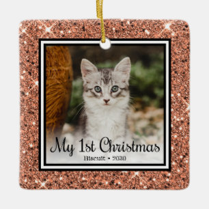 De eerste Kerstmis van Kitten Keramisch Ornament