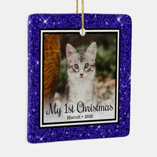 De eerste Kerstmis van Kitten Keramisch Ornament (Rechts)