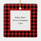 De eerste Kerstmis van Red and Black Buffalo Pset  Keramisch Ornament (Achterkant)