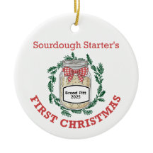 De Eerste Kerstmis van Sourdough Starter Voeg Naam