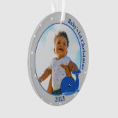 De eerste Kerstmis van Whale Baby met Foto Ornamen Ornament (voorkant)