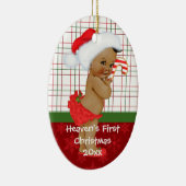 De eerste kerstnaam van de Afrikaanse Amerikaanse  Keramisch Ornament (Rechts)