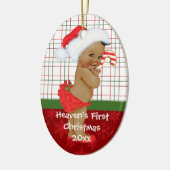 De eerste kerstnaam van de Afrikaanse Amerikaanse  Keramisch Ornament (Links)