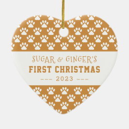 De eerste kerstpagina van Pet Gold Full Photo Keramisch Ornament