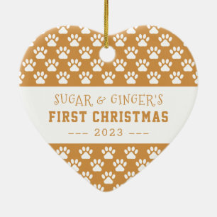 De eerste kerstpagina van Pet Gold Full Photo Keramisch Ornament