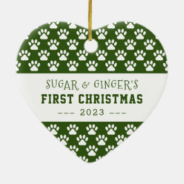 De eerste kerstpagina van Pet Green Full Photo Keramisch Ornament