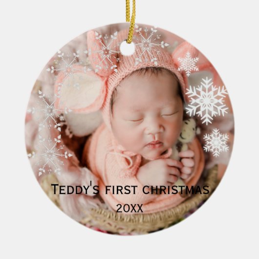 De eerste kerstperiode van baby's keramisch ornament (Voorkant)