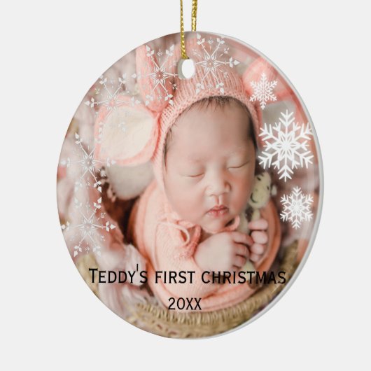De eerste kerstperiode van baby's keramisch ornament (Links)