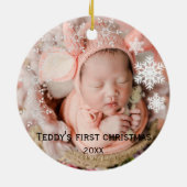 De eerste kerstperiode van baby's keramisch ornament (Achterkant)