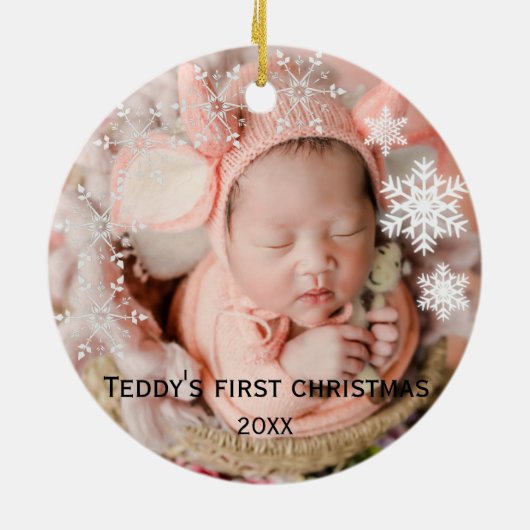 De eerste kerstperiode van baby's keramisch ornament (Achterkant)