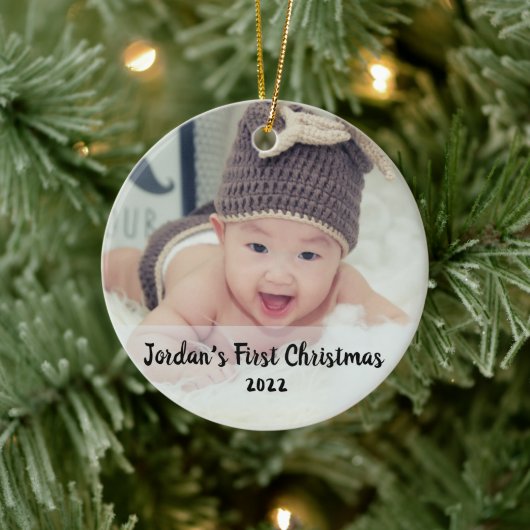 De eerste kerstperiode van baby's keramisch ornament (Boom)