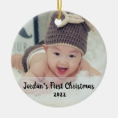 De eerste kerstperiode van baby's keramisch ornament (Voorkant)