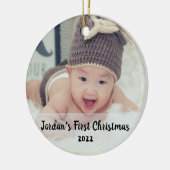 De eerste kerstperiode van baby's keramisch ornament (Links)