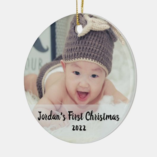 De eerste kerstperiode van baby's keramisch ornament (Links)