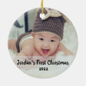 De eerste kerstperiode van baby's keramisch ornament (Achterkant)