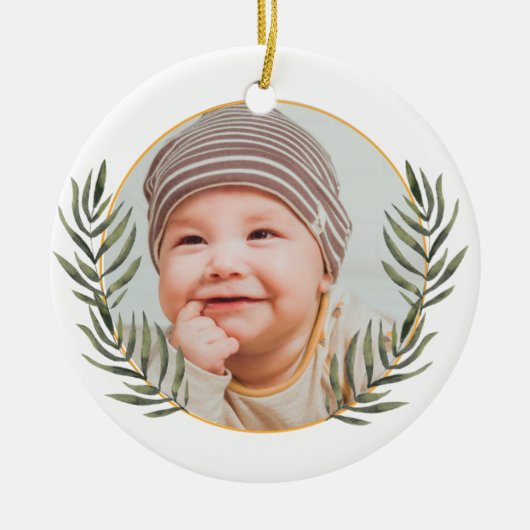 De eerste kerstperiode van baby's keramisch ornament (Voorkant)