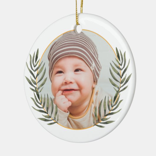 De eerste kerstperiode van baby's keramisch ornament (Links)