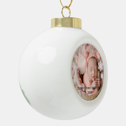 De eerste kerstperiode van baby's keramische bal ornament (Links)
