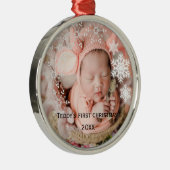 De eerste kerstperiode van baby's metalen ornament (Rechts)