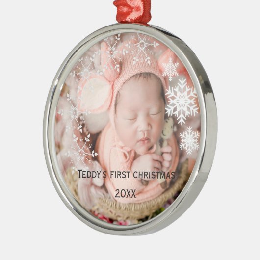 De eerste kerstperiode van baby's metalen ornament (Links)