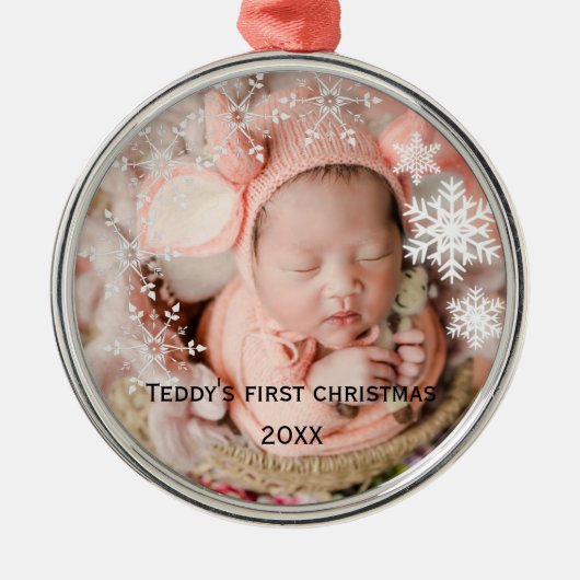 De eerste kerstperiode van baby's metalen ornament (Voorkant)
