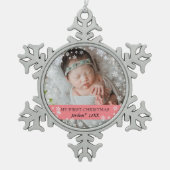 De eerste kerstperiode van baby's tin sneeuwvlok ornament (Voorkant)