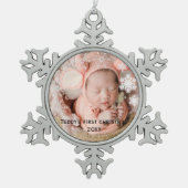 De eerste kerstperiode van baby's tin sneeuwvlok ornament (Voorkant)
