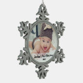 De eerste kerstperiode van baby's tin sneeuwvlok ornament (Links)