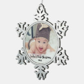 De eerste kerstperiode van baby's tin sneeuwvlok ornament (Rechts)