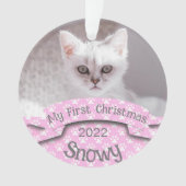 De eerste kerstroze foto van Kitten Ornament (voorkant)