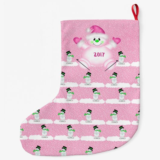 De eerste kerstroze voor baby's grote kerstsok (Achterkant)