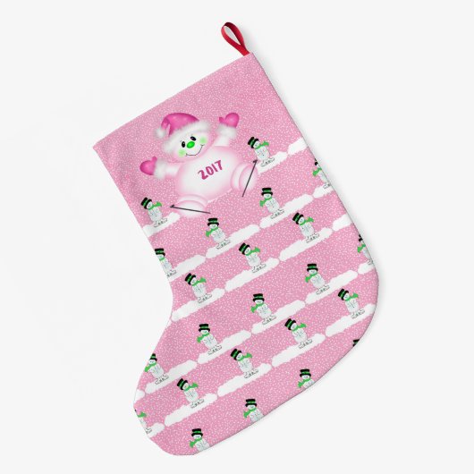 De eerste kerstroze voor baby's grote kerstsok (Achterkant (Hangend))