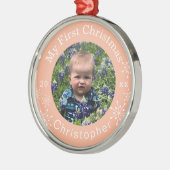 De eerste kerstsnowflakes van baby's Blush Custom Metalen Ornament (Links)