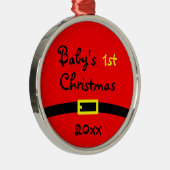 De eerste kerstversiering van baby's met het jaar metalen ornament (Rechts)