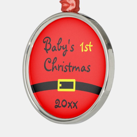 De eerste kerstversiering van baby's met het jaar metalen ornament (Links)