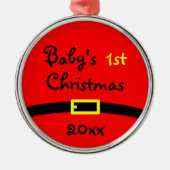 De eerste kerstversiering van baby's met het jaar metalen ornament (Voorkant)