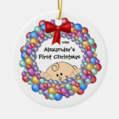 De eerste kerstversiering van de Baby Baby pieken Keramisch Ornament (Voorkant)