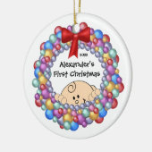 De eerste kerstversiering van de Baby Baby pieken Keramisch Ornament (Links)