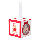 De eerste kerstversiering van de baby op maat decoratie (Voorkant hoekig)