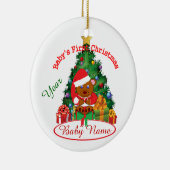 De eerste kerstversiering van de baby op maat keramisch ornament (Rechts)